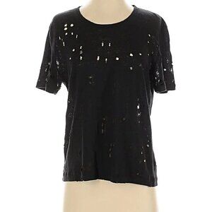 IRO Black Distressed Short Sleeve Tee